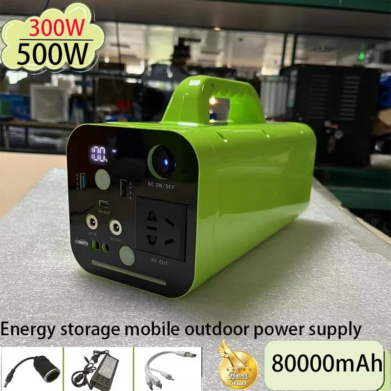 Premium Quality 220V Portable PowerBank with 500W Output and 80000mAh Li-Ion Battery for Outdoor Activities and Emergency Backup