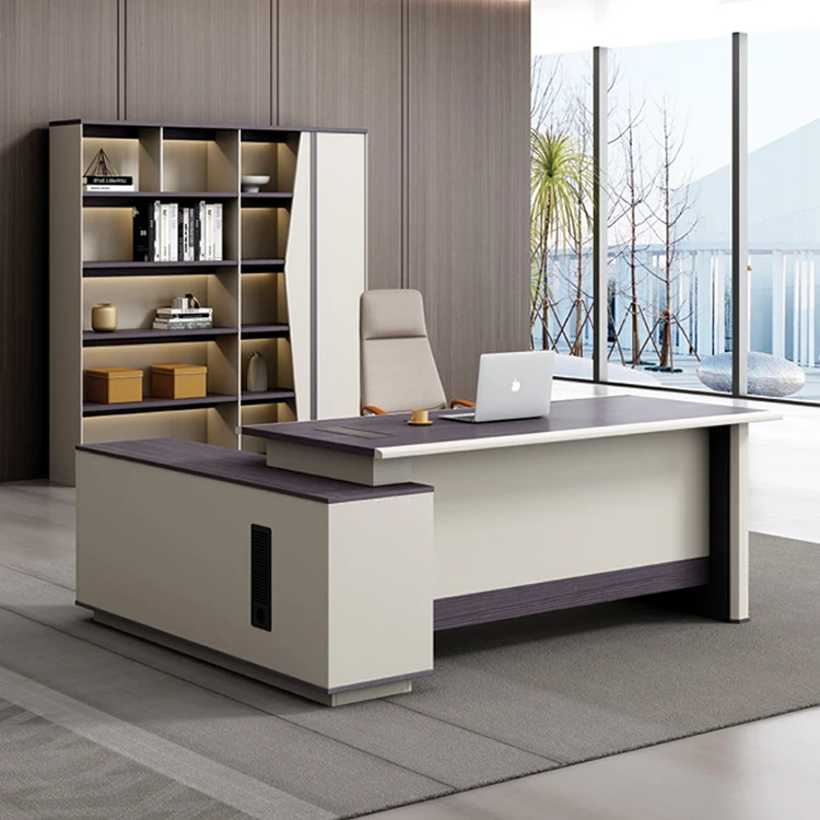 

Modern Wooden L-Shaped Executive CEO Boss Desk Large Office Desk