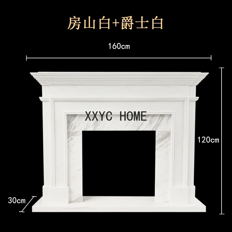 

French Fireplace Stone European American Simple Modern Natural Stone Carving Fireplace Curio Cabinet