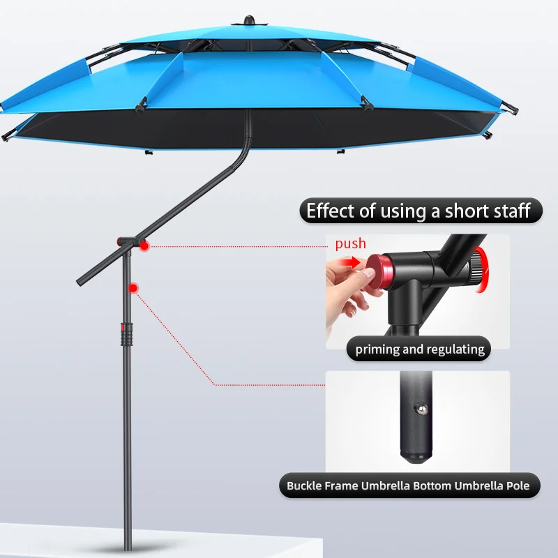 YUZHIYUAN Fishing Umbrella Pole 360° Adjustable Beach Umbrella Rack Portable Foldable Terrace Umbrella Base