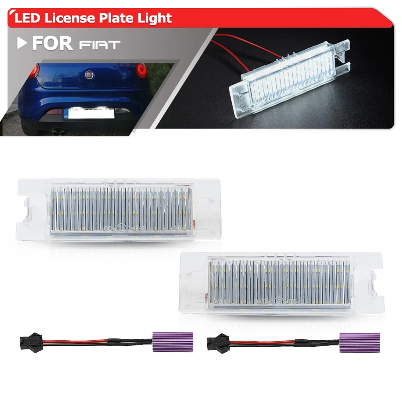 For FIAT Bravo Grande Punto Punto Evo SMD Led License Plate Lights Canbus No Error