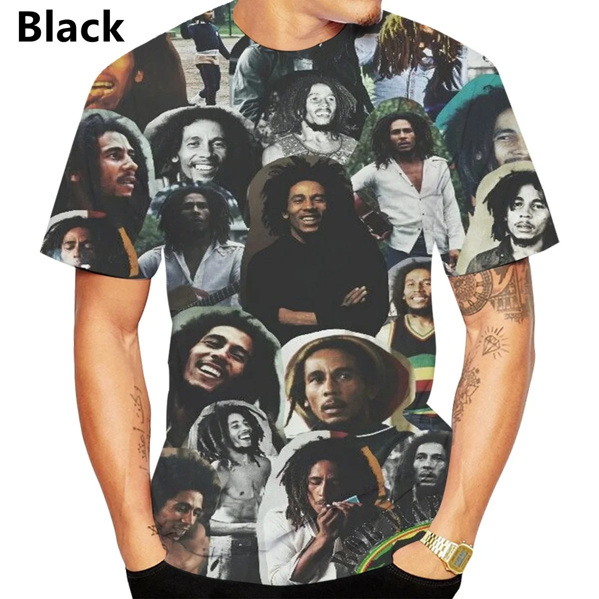 Bob Marley 3D T-shirt T Shirts for Men Women Summer Fashion Casual Short Sleeved Harajuku Top Tees