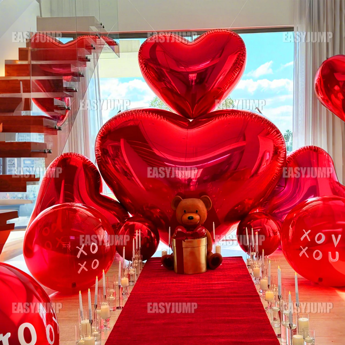 

Giant Heart Inflatable Mirror Ball Dazzle Chrome Large Heart Shape Mirror Balloon Big Shiny Sphere For Event Party Wedding Decor