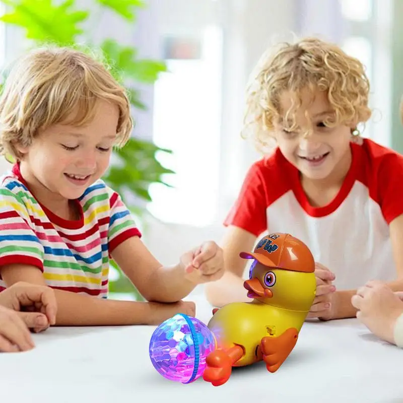 Dancing Duck Toy Electric Music Toddler Duck Toy With Light Ball Moving Duck Toys Educational Toy Game For Birthday Toddler Kids