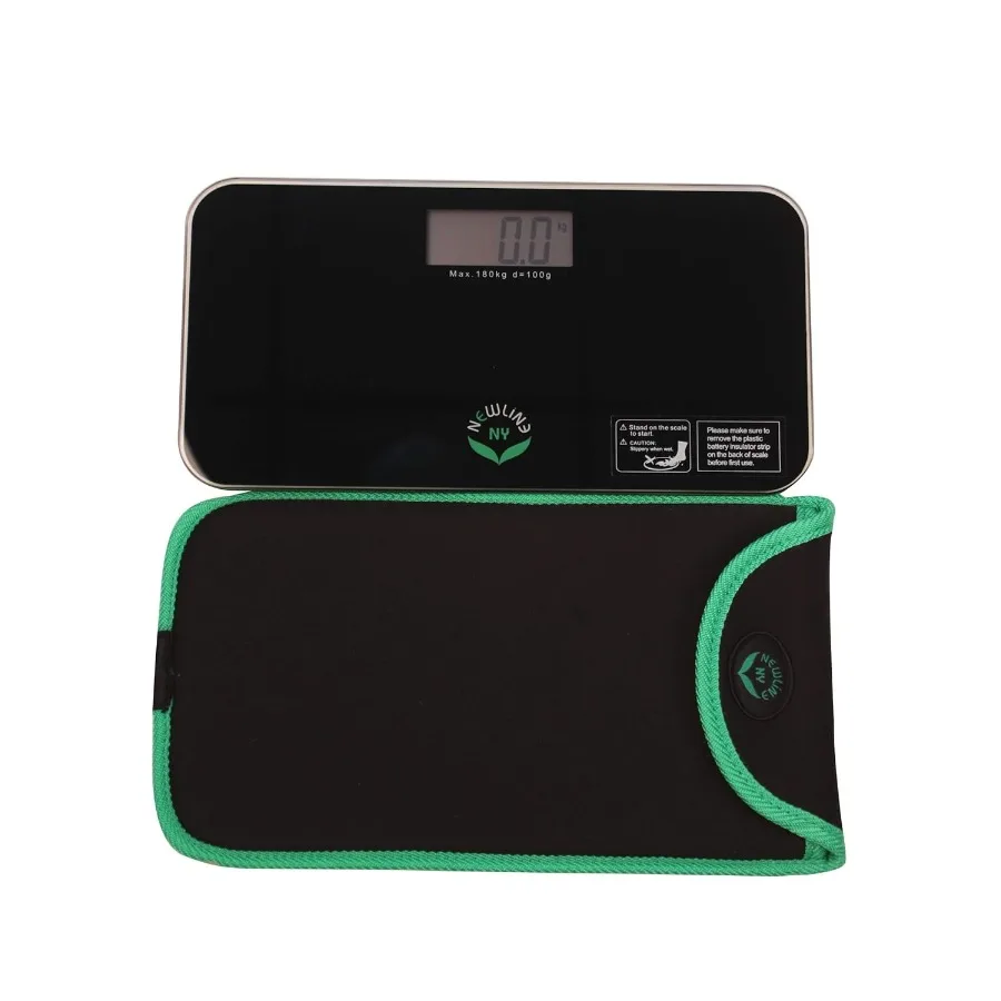 

Compact Black Mini Bathroom Scale with Travel Slip Case for Home Use and OntheGo Weight Monitoring Portable Design with Accurat