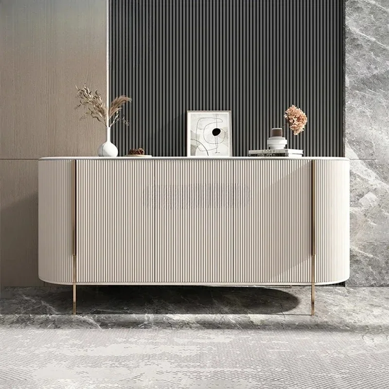 Italian rock slab dining side cabinet modern simple secret cabinet living room wall side cabinet
