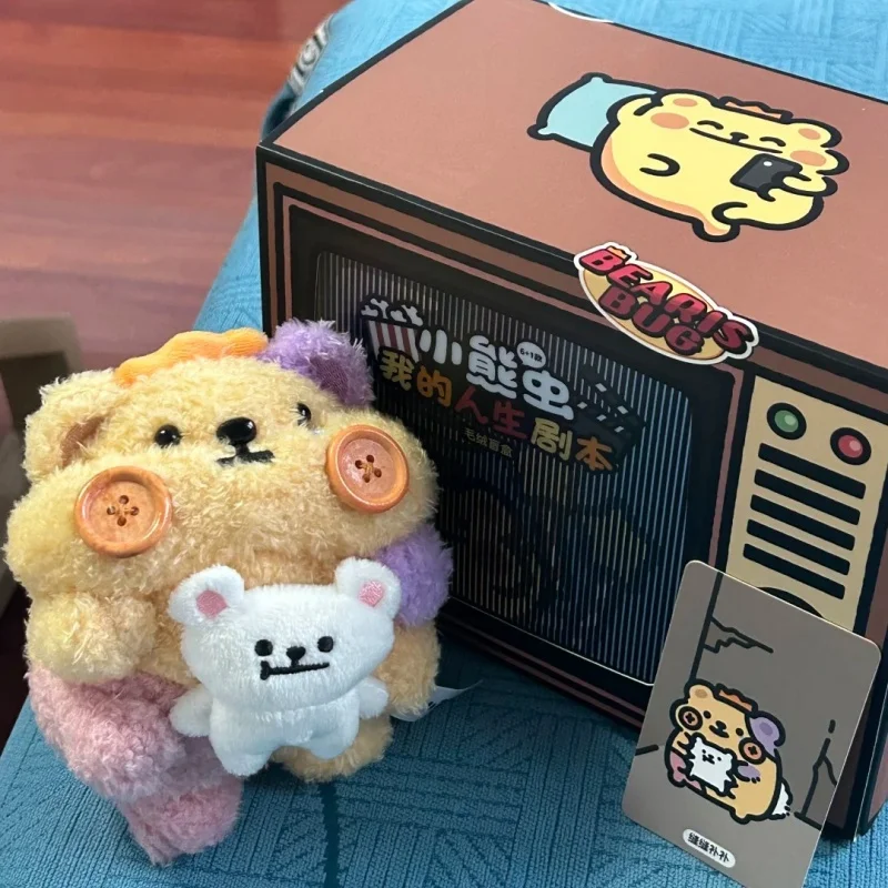 오리지널 베어리스벅 플러시 블라인드 박스 애니메이션 피규어 귀여운 만화 곰 트렌디한 주변 상품 귀여운 인형 장식 생일 선물