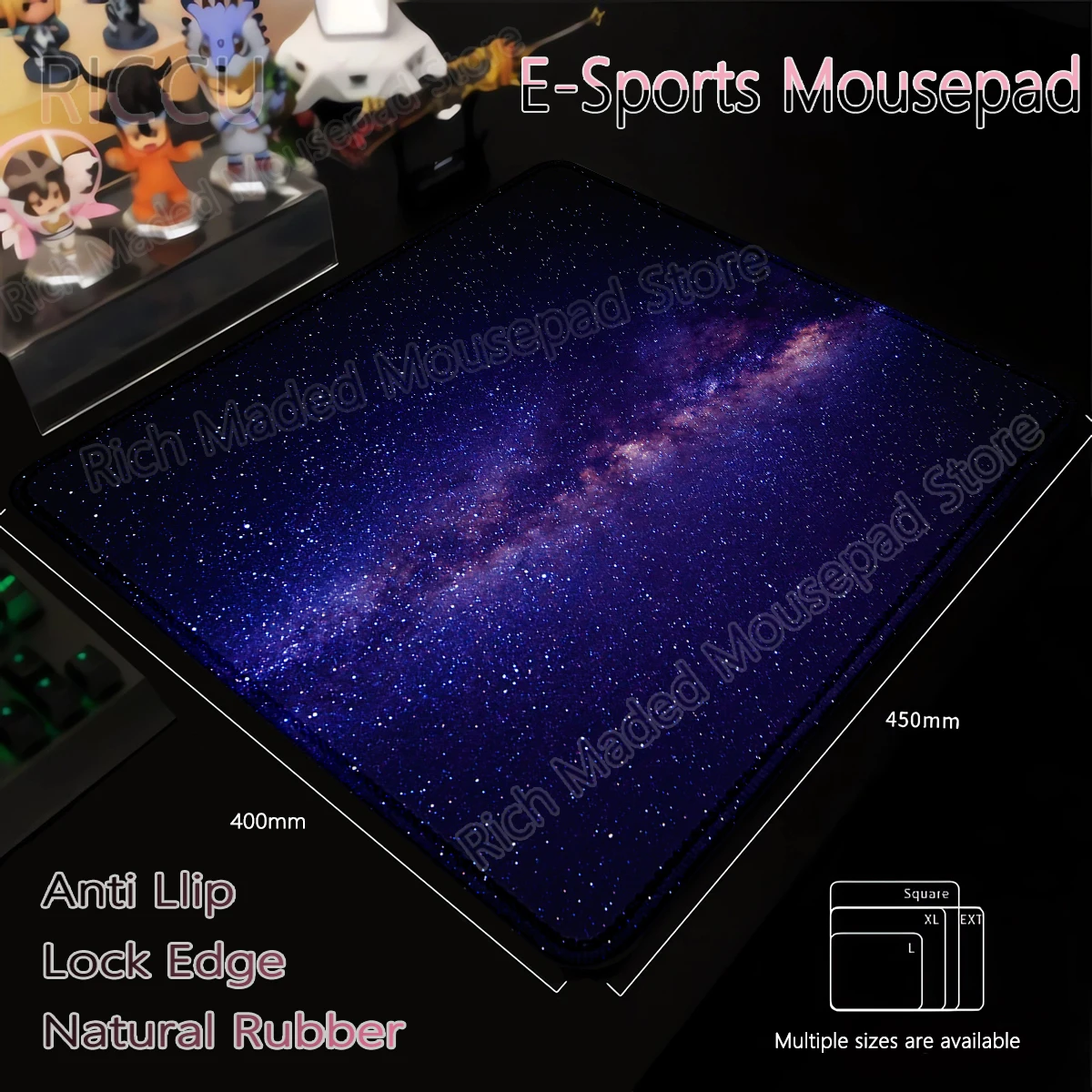 

Space Mousepad Gaming Mousemat Anti-slip Galaxy mice pad Computer Gamer Desk Mat Stitch Edge PC Cabinet Pads Laptop Accessories