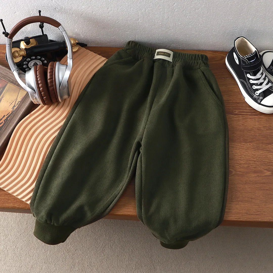 طفل مريح الظلام اللون SweatPants مطاطا حزام الأطفال الأصفاد بانت فتاة بوي بنطلون للجنسين طويلة الأكمام عداء ببطء عادية