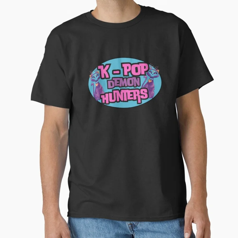 

K-pop Demon Hunters 90s Retro cute cartoon Anime T-shirt for Musical Fan large size Tops S-6XL gift clothing