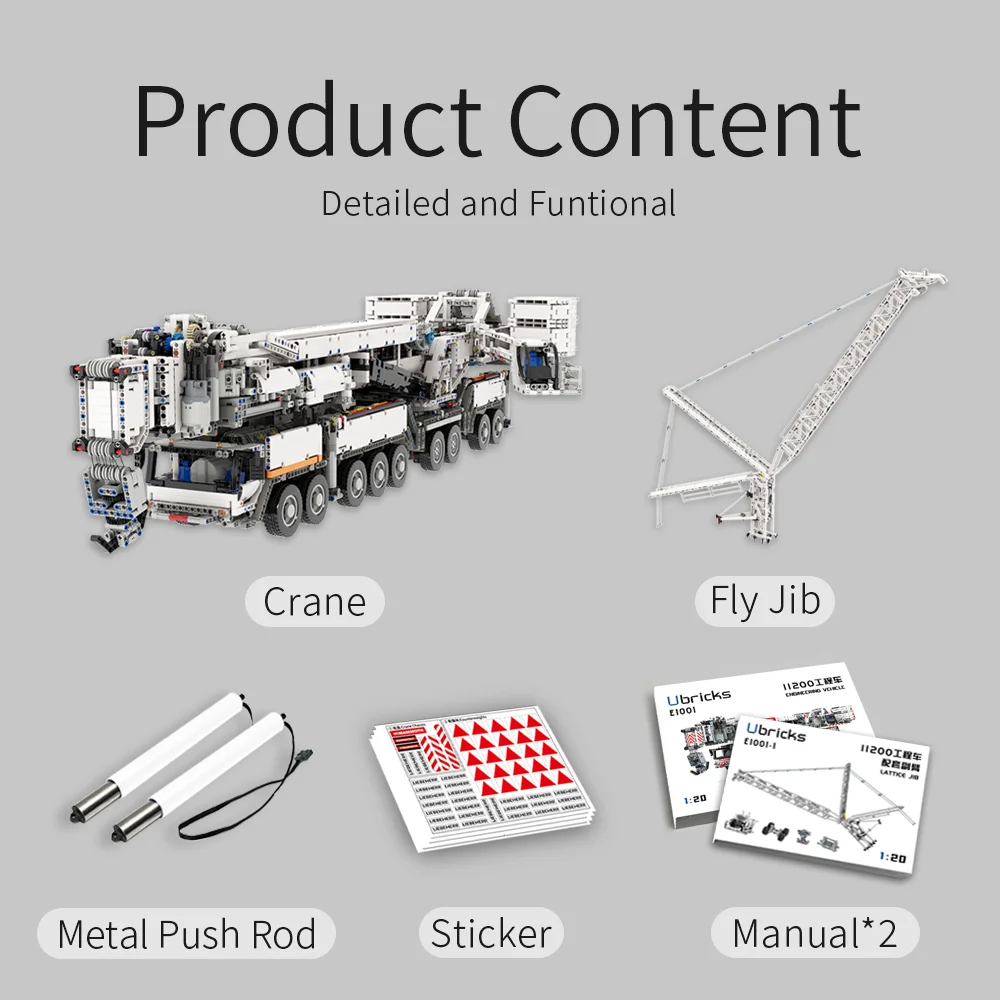 2024 Advance Versie Liebherr LTM11200 RC Kraan en Fly Jib Model MOC Mobiele Bouwstenen Speelgoed Bricks Kit Jongen Kerstcadeaus