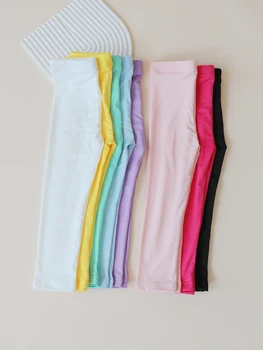 Girls' Soft Stretch Leggings | Colorful Slim-Fit Pants for Ages 2-12 4 Girl Pants Soft Elastic Kids Leggings Candy Color Girls Skinny Pant Solid Color Trousers for Aged 2-12 Years Children Daily Wear 4
