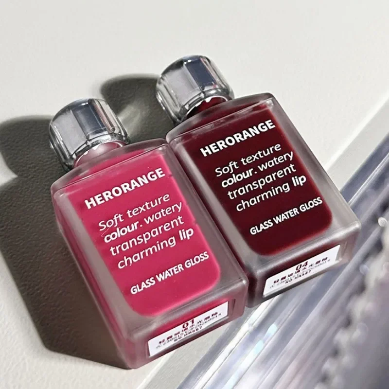 Brillo de labios rojo brillante transparente, lápiz labial líquido de gelatina de espejo, hidratante, tinte de labios duradero, cosméticos para manchas