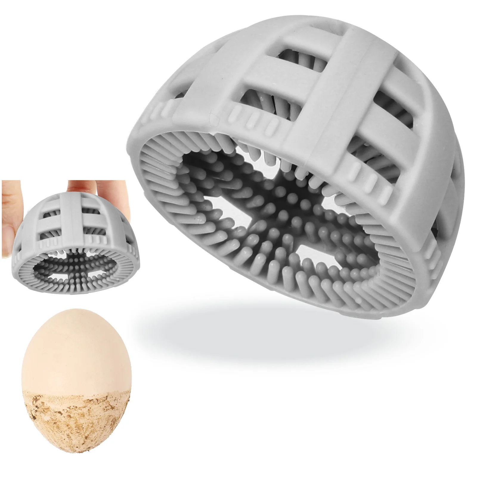 Escova de limpeza de ovos de silicone, ferramenta portátil para limpeza de ovos para fazendas e residências