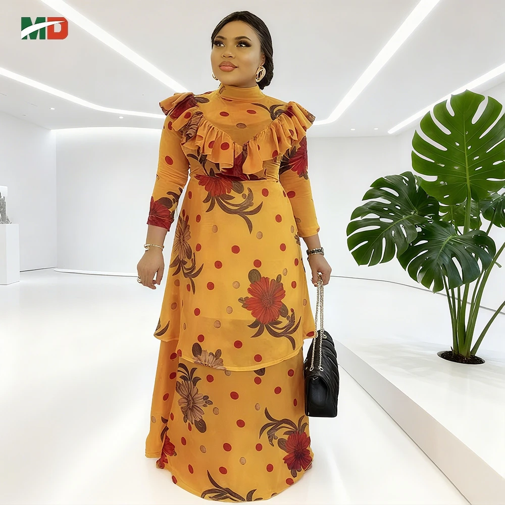 

Двухсекционное африканское платье для женщин, платья для свадьбы, дня рождения, Дашики, длинные макси турецкие наряды, женская одежда больших размеров