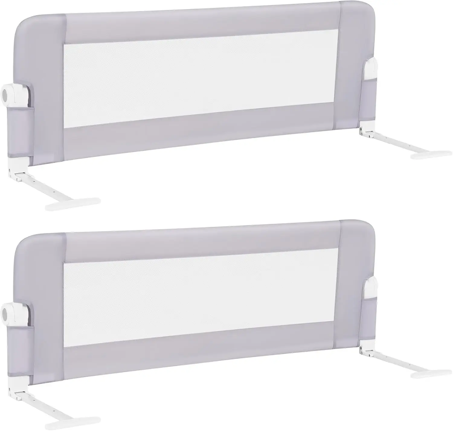 Double Sided Bed Rail Guard, 2 Pack, Extra Long, Swing Down for Convertible Crib, Folding Baby Safety Bedrail for Kids Twin Full