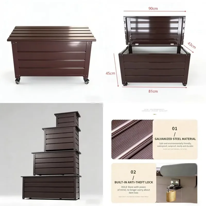 Lockable Durable Rectangular Galvanized Steel Modern Stackable Tool Storage Box Waterproof Customizable Size Convenient