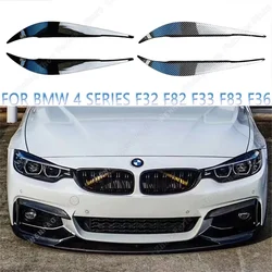 2Pcs ABS Gloss Car Evil Headlight Eyebrows Eyelid For BMW 4 Series F32 F33 F36 M4 420d 420i 425d 430i 435i 440i 2013-2021 Tuning