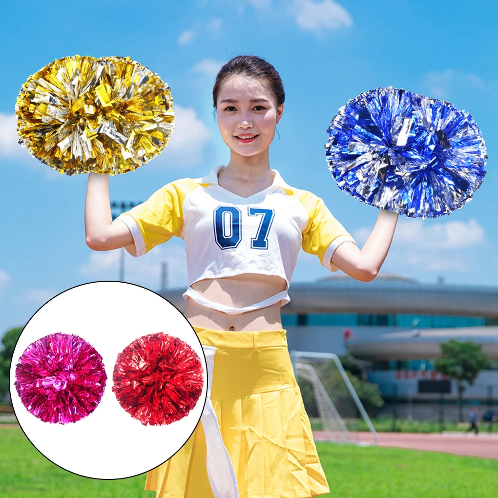 2 Pieces Cheerleading Hand Ball Sports Match Cheerleader Handheld Party Solid Color Portable Club Gym Cheering