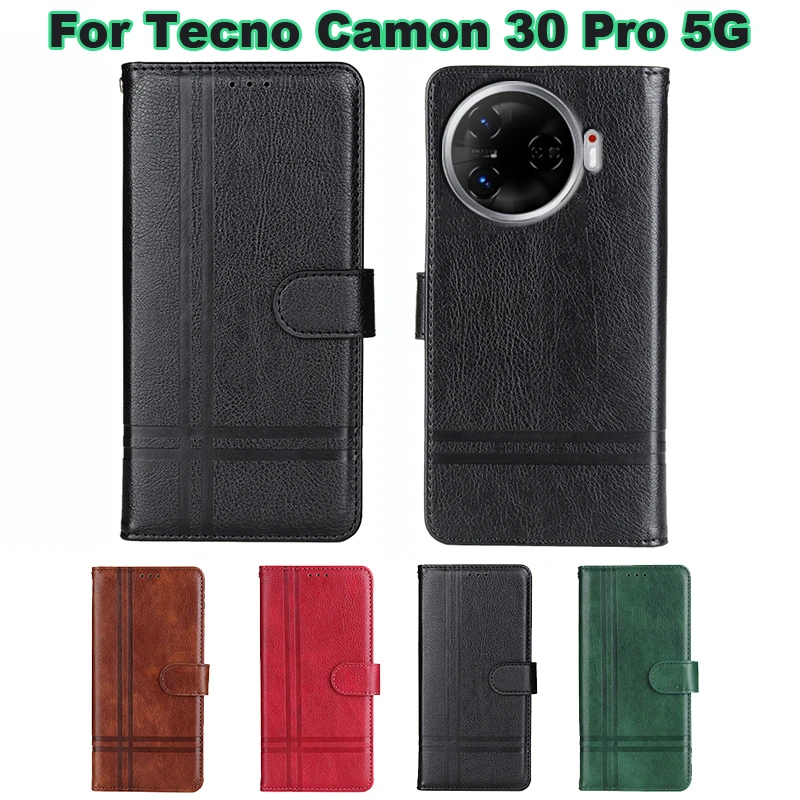 

Leather Case For Funda Tecno Camon 30 Pro 5G Phone Cover Book Wallet Cases For Carcasas Tecno Camon 30 Pro 5G Mujer Hoesje 6.78"