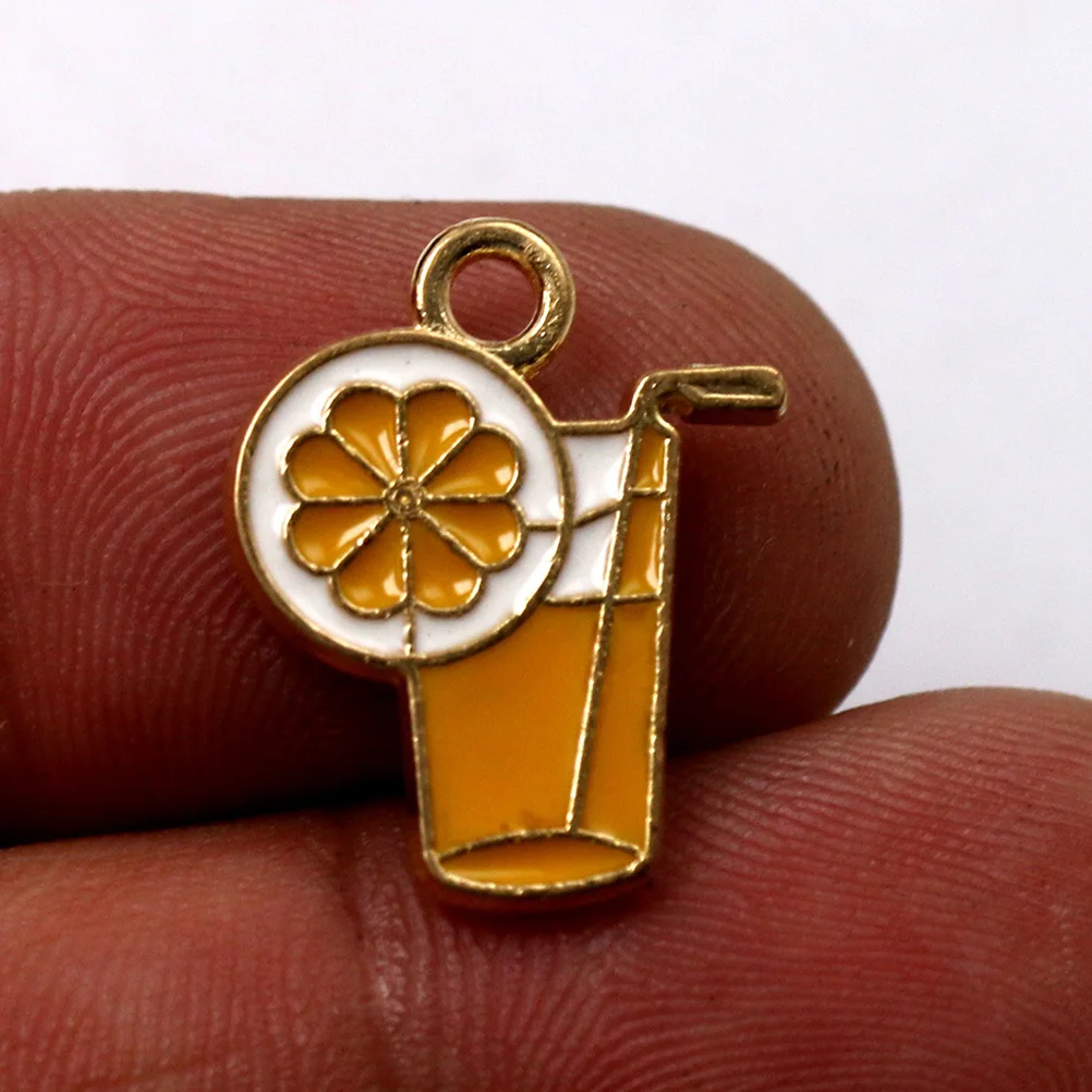 

10pcs Alloy Pendant Charms Lemon Shape Diy Key Chain Bracelet Necklace Jewelry Making Accessories For Handbag Phone Decor