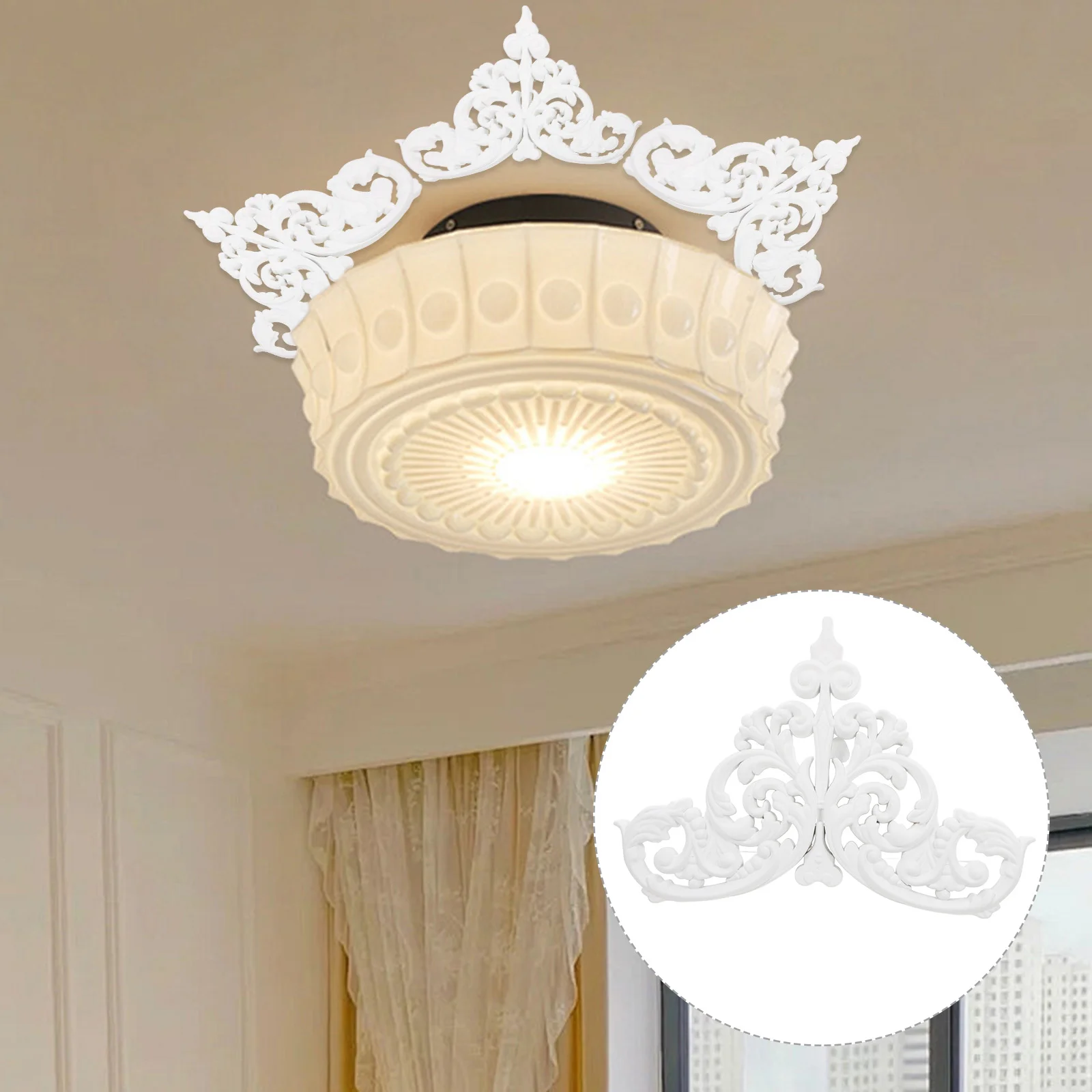 Center Onlays Ceiling Appliques European Style Medallion Unpainted Carving Decal For Door Cabinet Wall Ceiling Cabinet Diy Craft