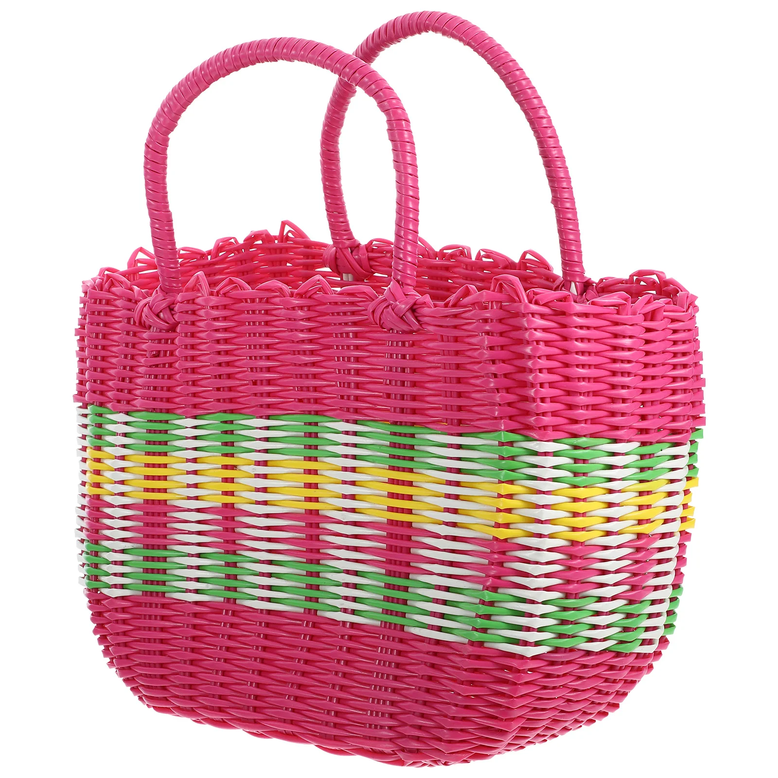 

Plastic Woven Baskets Medium Size R om Color Lightweight Durable Storage Shopping Plastic Fruit Basket Toiletries Basket