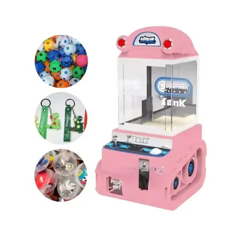 

Cheap Coin Operation Colored Plastic Toys Candy Super Tank Toys Gift Doll Grab Giant Crane Mini Claw Machine Toy