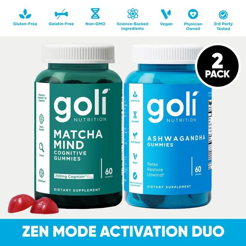 

Matcha Mind + Ashwagandha Gummies — здоровье мозга, снижение стресса, способствующее релаксацию и улучшение качества сна