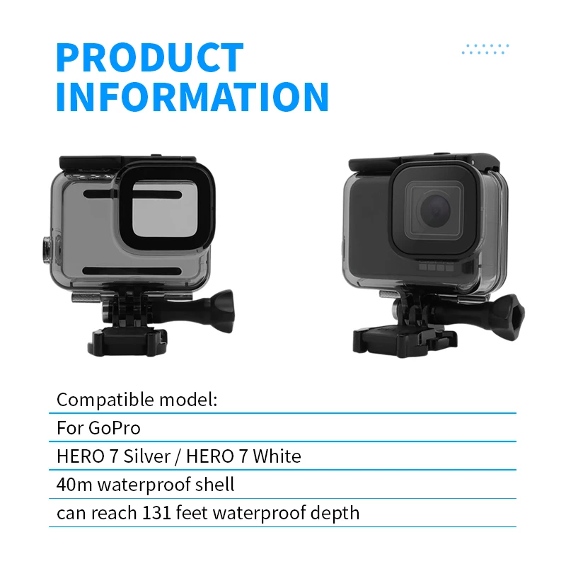 GoPro Protective Housing for HERO7 Silver HERO7 White Action Camera 40M (131ft) waterproof shell