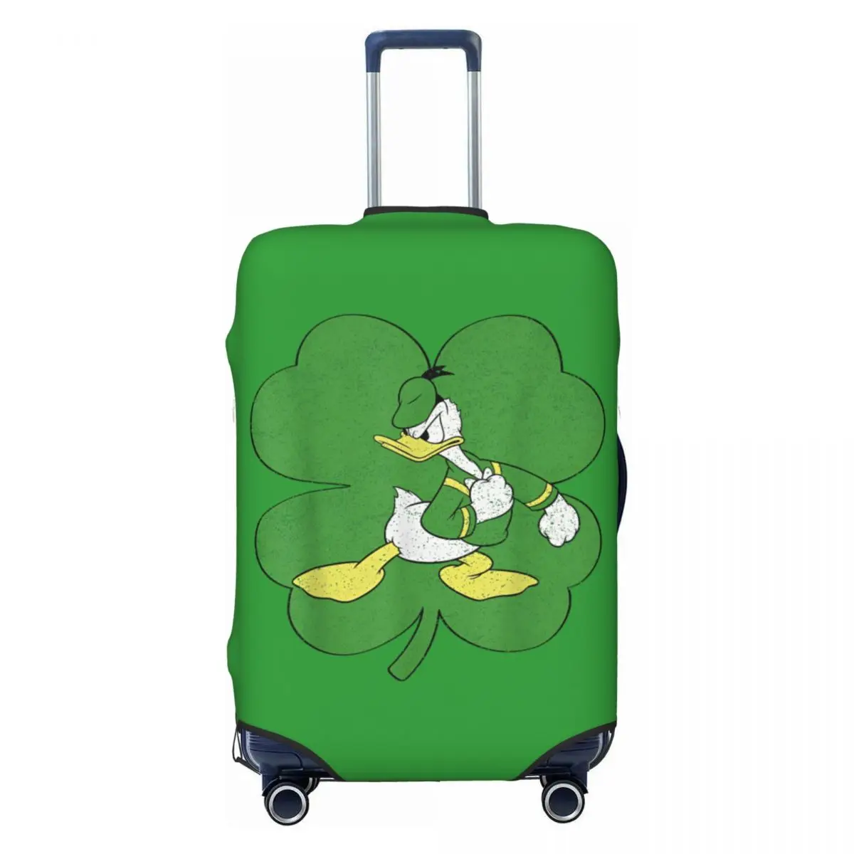 Donald Duck Retro Shamrock St. Patrick's Day Suitcase Cover Fun Cruise Trip Protection Luggage Supplies Flight