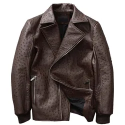 men ostrich leather coat leather coat male clothse
