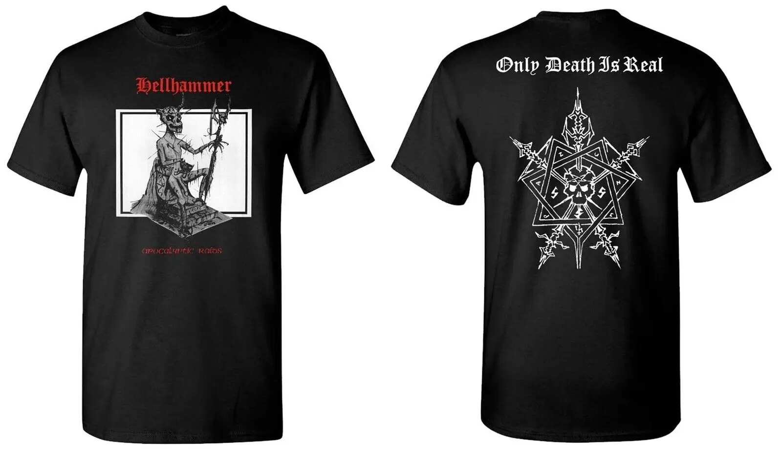 HELLHAMMER cd cvr APOCALYPTIC RAIDS Official SHIRT LG New only death is real OOP