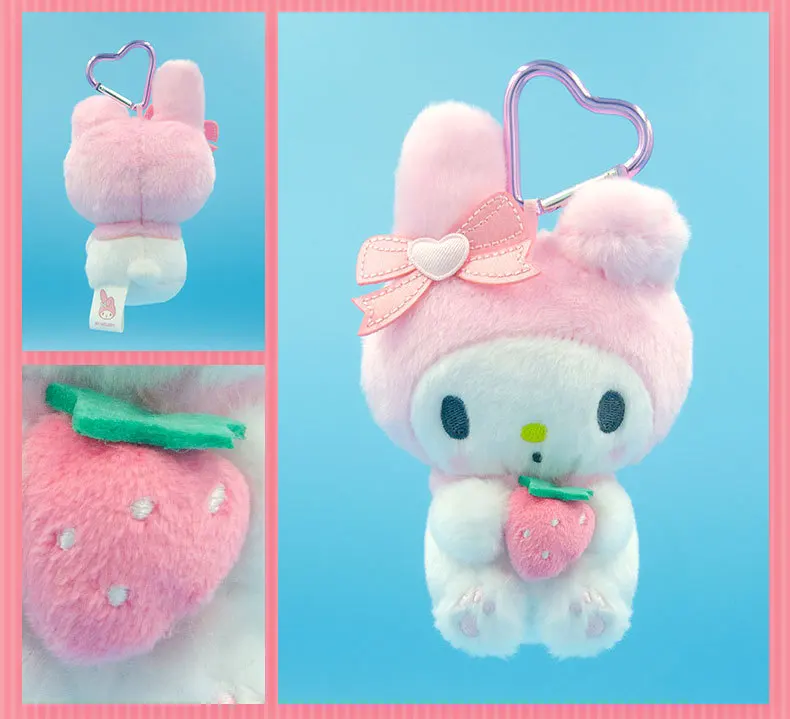 Original Lizenziertes Sanrio My Melody Plüsch-Schlüsselanhänger-Set, Niedliche 8 Stile Taschenanhänger, Weiche Stoffpuppen-Schlüsselringe, Ideales Geburtstagsgeschenk – Detail 7