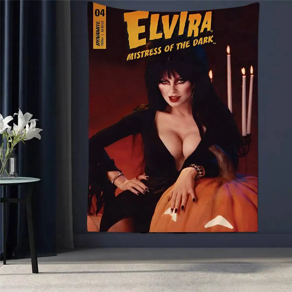 

Film E-Elvira M-Mistress D-Dark Cartoon Tapestry Home Decoration Hippie Bohemian Decoration Divination Home Decor