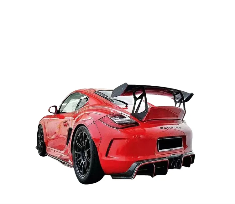 Suitable for Porsche Cayman Boxster GT4RS 981718987 rear trunk spoiler wing true carbon fiber