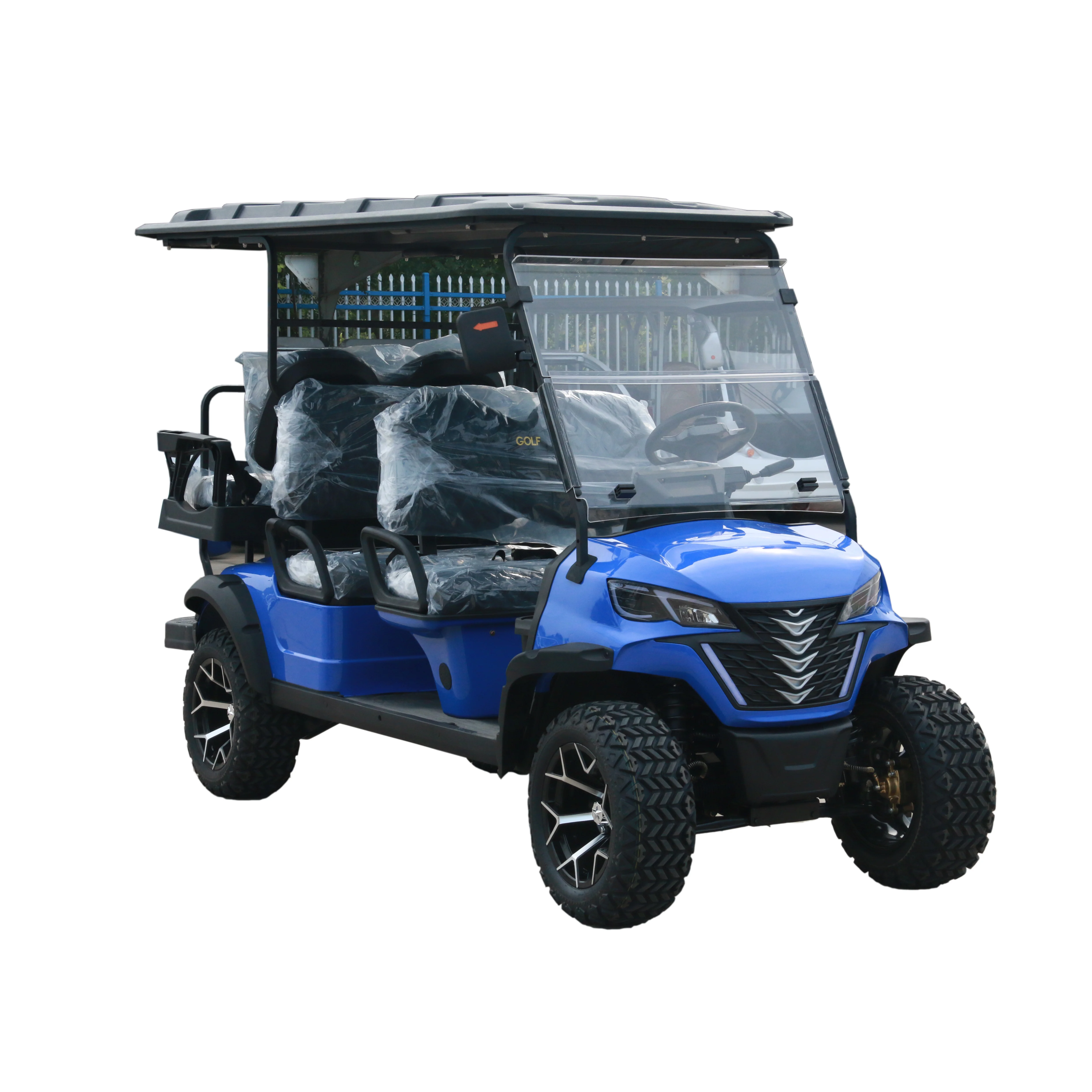 سيارة جولف كهربائية عالية الجودة، سيارة صغيرة، 6 مقاعد، عربة جولف كهربائية للنادي