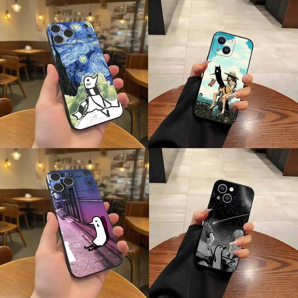 

G-Goodnight P-Punpun For iPhone 17,16,15,14,13,12,11,Pro,Max,Plus Black Soft Cover Phone Case