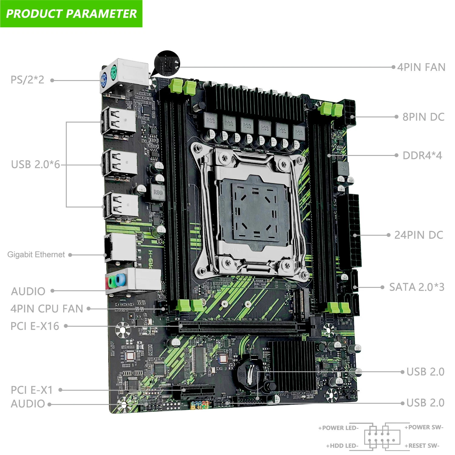 Imagem -04 - Kit de Placa-mãe Lga 20113 Xeon e5 2640 v4 Cpu Grupo Ddr4 16gb 2400mhz Suporte Nvme M.2 Usb 3.0 Sata 3.0 Machinist-x99