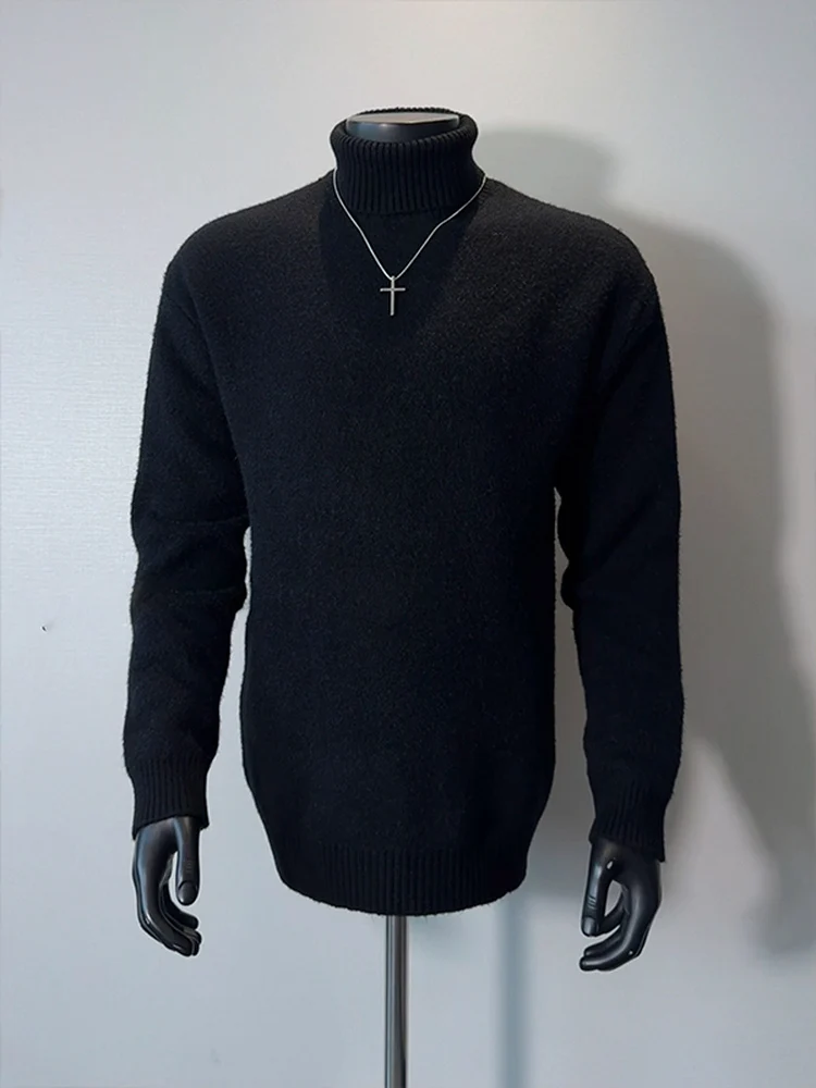 

Мужской свитер-гольф с высоким воротником на флисовой подкладке, мягкий, теплый, для ношения под одеждой, из полиэфирного волокна, зимний, CleanFit