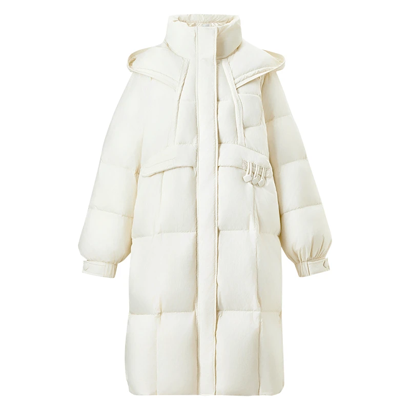 SENTUBILA أنيقة أسفل سترة المرأة 2025 شتاء جديد دافئ طويل أسفل معاطف الصلبة يندبروف مقنعين معطف منتفخ الإناث W44Y56062 #6