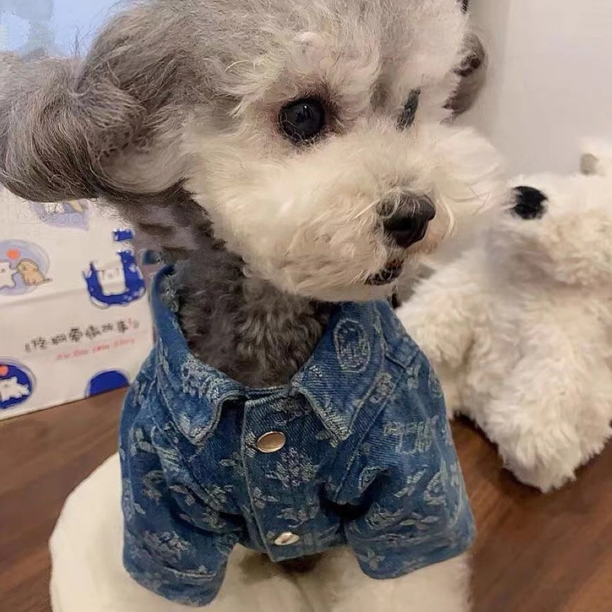 Pet Dogs Cats Denim Coat Jacket Puppy Clothes Cool Apparel For Small Medium Dogs Cowboy Schnauzer Dobby Bear Teddy Pet Clothing