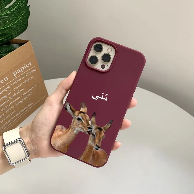 Personalized Silicone TPU Case For Iphone 15 16 pro max 14 13 Pro Max 12 Mini 11 kafr letters Luxury Covers