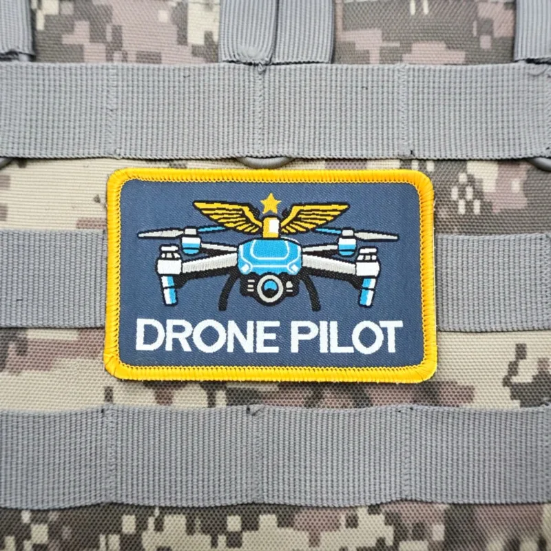 DRONE PILOT Embroidered Patch Tactical Hook & Loop Morale Badge UAV Drone Operator Armband for Backpack Vest Hat Clothing Decor