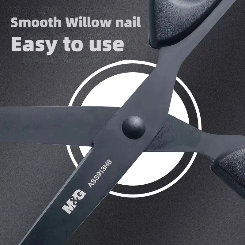 Forbici a lama nera Forbici da ufficio Forbici per ritagli di carta a mano antiruggine Lame durevoli resistenti all'usura non appiccicose per uso domestico