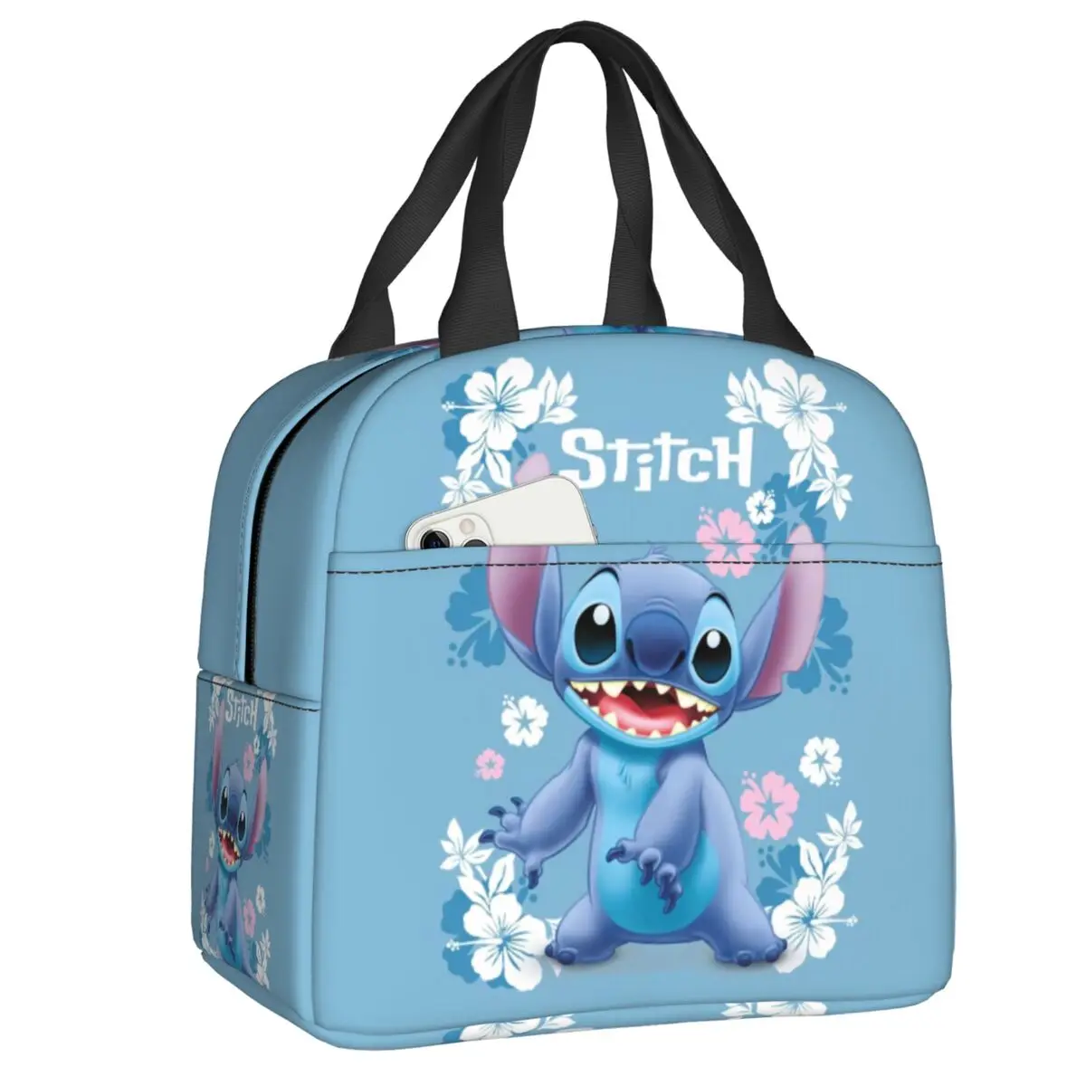 

Custom Stitchs Anime Thermal Insulated Lunch Bag Women Portable Lunch Container for School Office Outdoor Multifunction Food Box