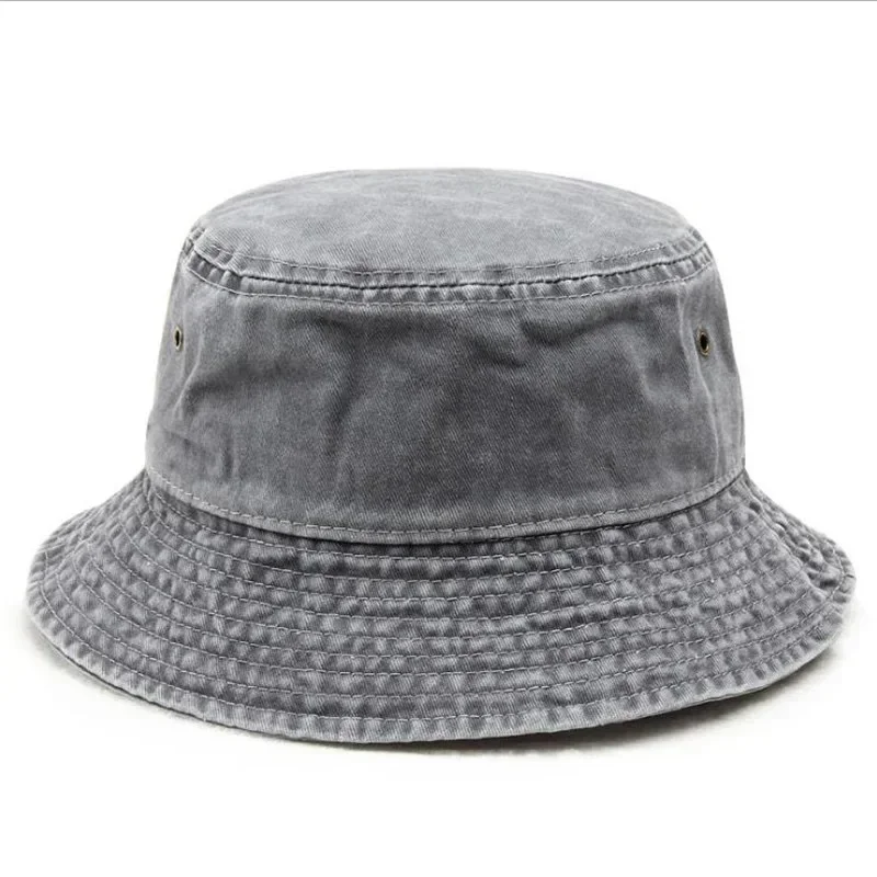 Fashion Solid Unisex Washed Denim Bucket Hat Vintage Y2K Fisherman Cap for Women Men Panama Hat Outdoor Sun Protection Hats