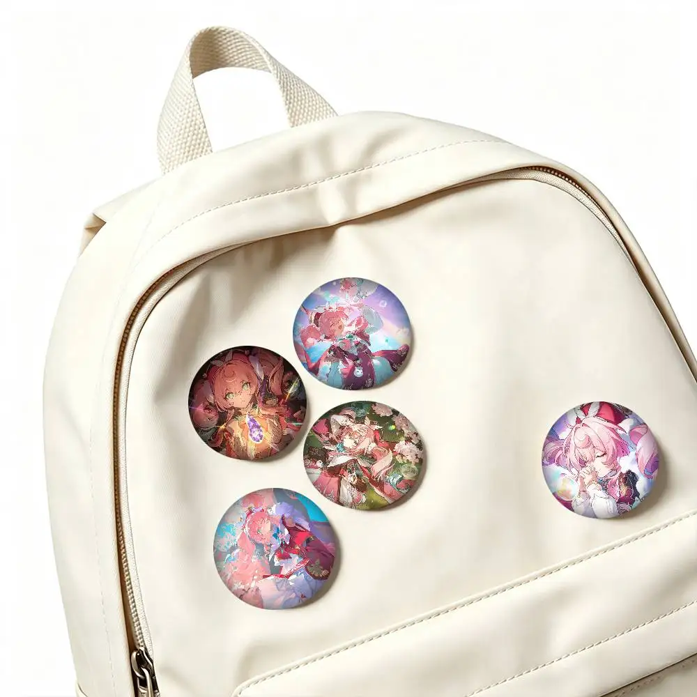 H-Honkai Star Rail Hyacine 25 32 44 58 75mm Badges Personalized Round Brooches Pins Accessory Gift