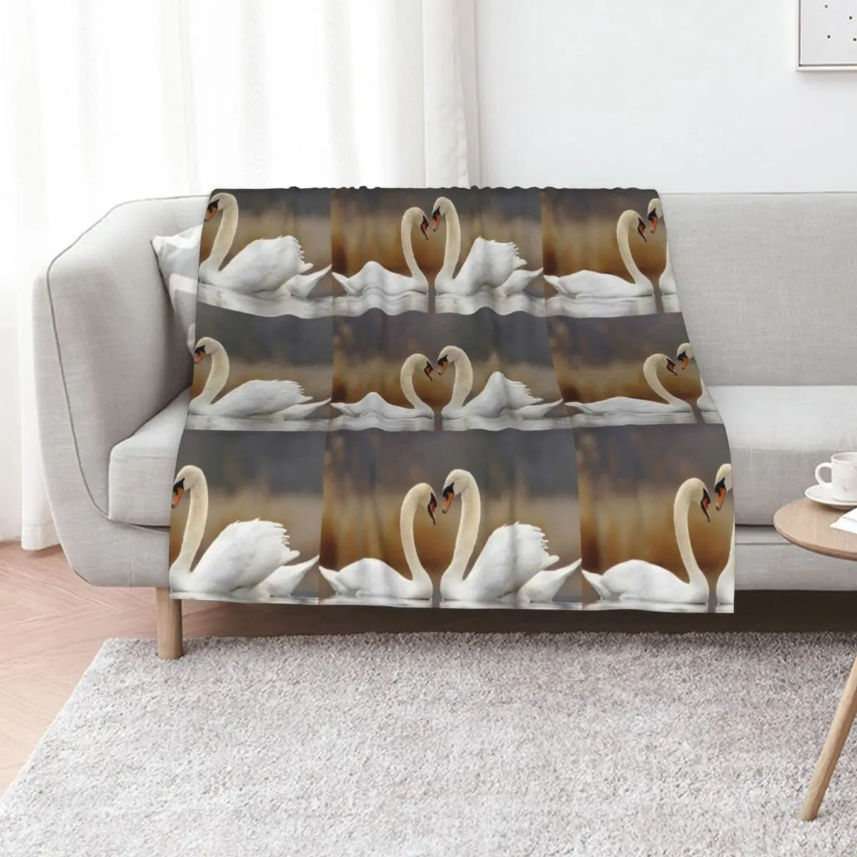 Beautiful Swan love designs gifts Throw Blanket Soft Plush Plaid Quilt Flannel Fabric Furry For Baby warm for winter Blankets