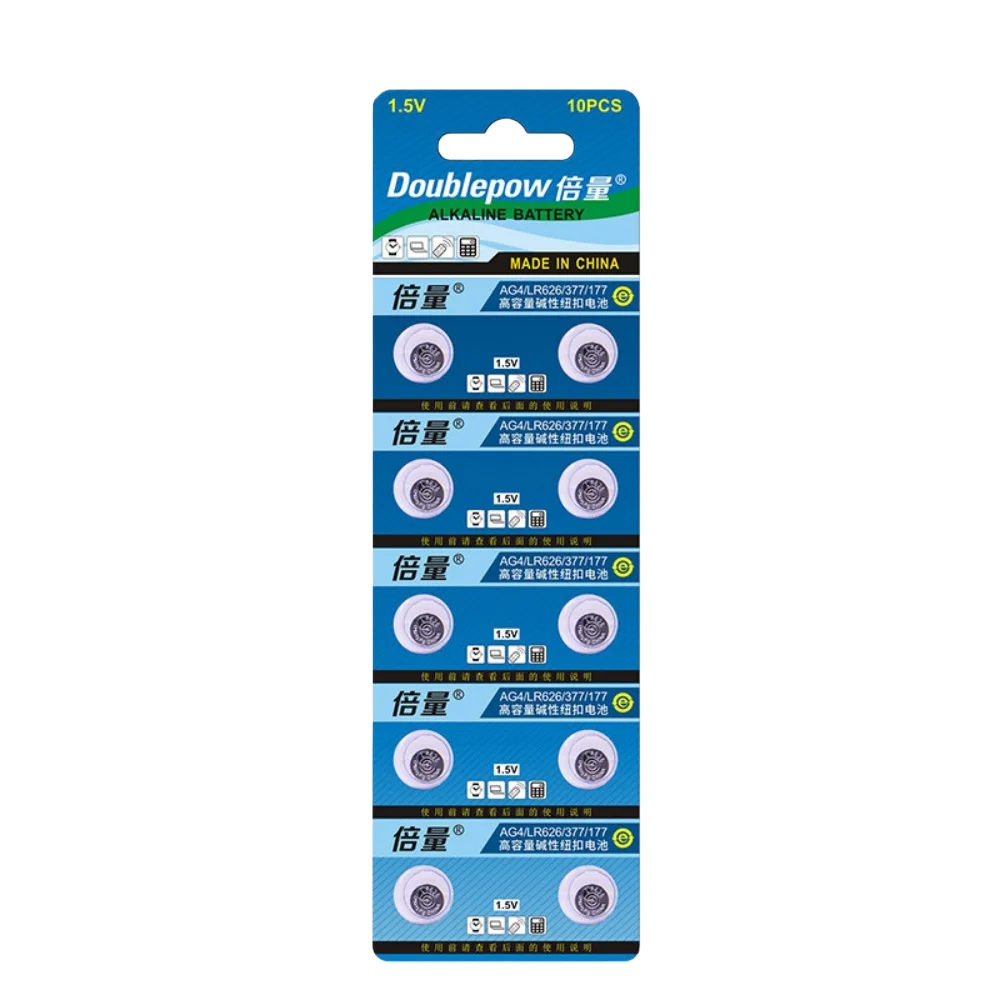 SR626SW AG4 LR626 377 377A 1.55V Alkaline Coin Cell Battery for Watch Remote Calculator Toy Flashlight